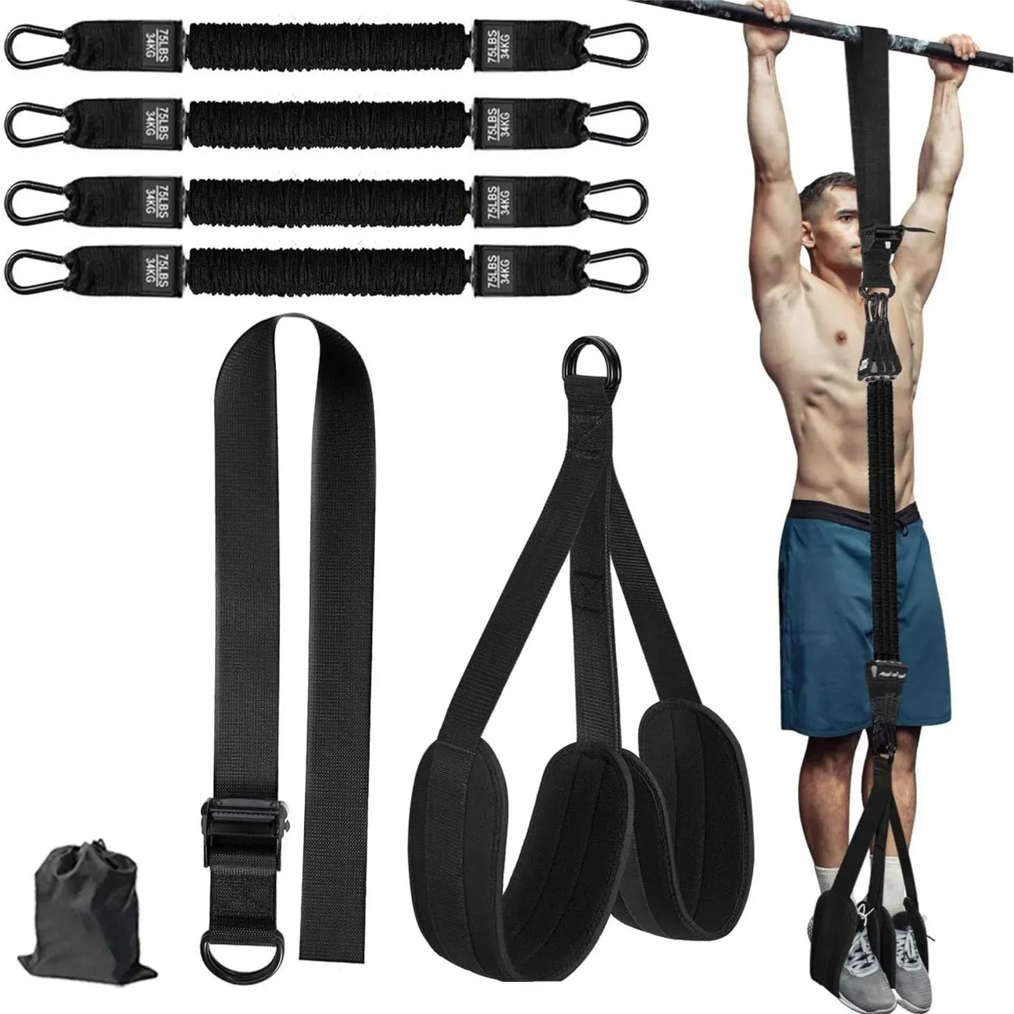 Pull Up Assistance Bands Set Resistance Strap for Pull-ups Assist for Men Women Hanging Training Chin-up Workout Body Stretching