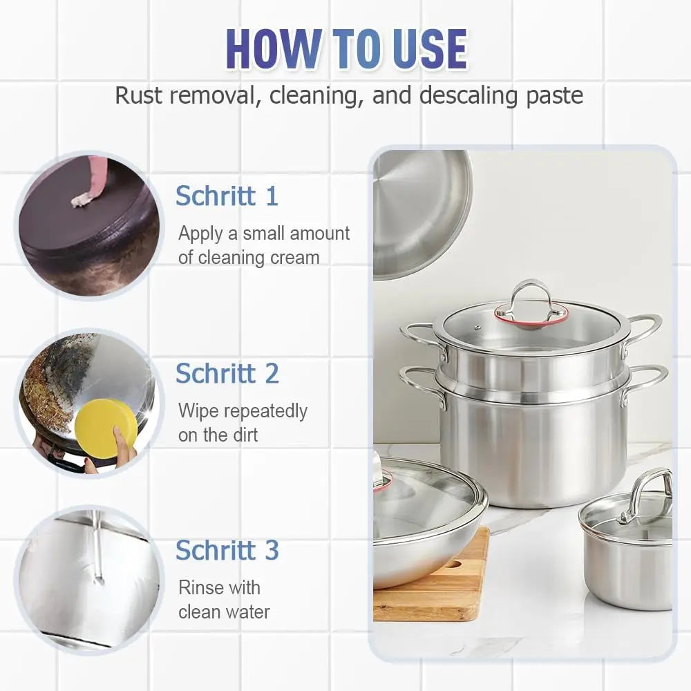 Rust Remover For Kitchen Home Stainless Steel Scratch Remover For Oven Sink Fridge Cookware Cleans Grease Scuffs Restores Shine