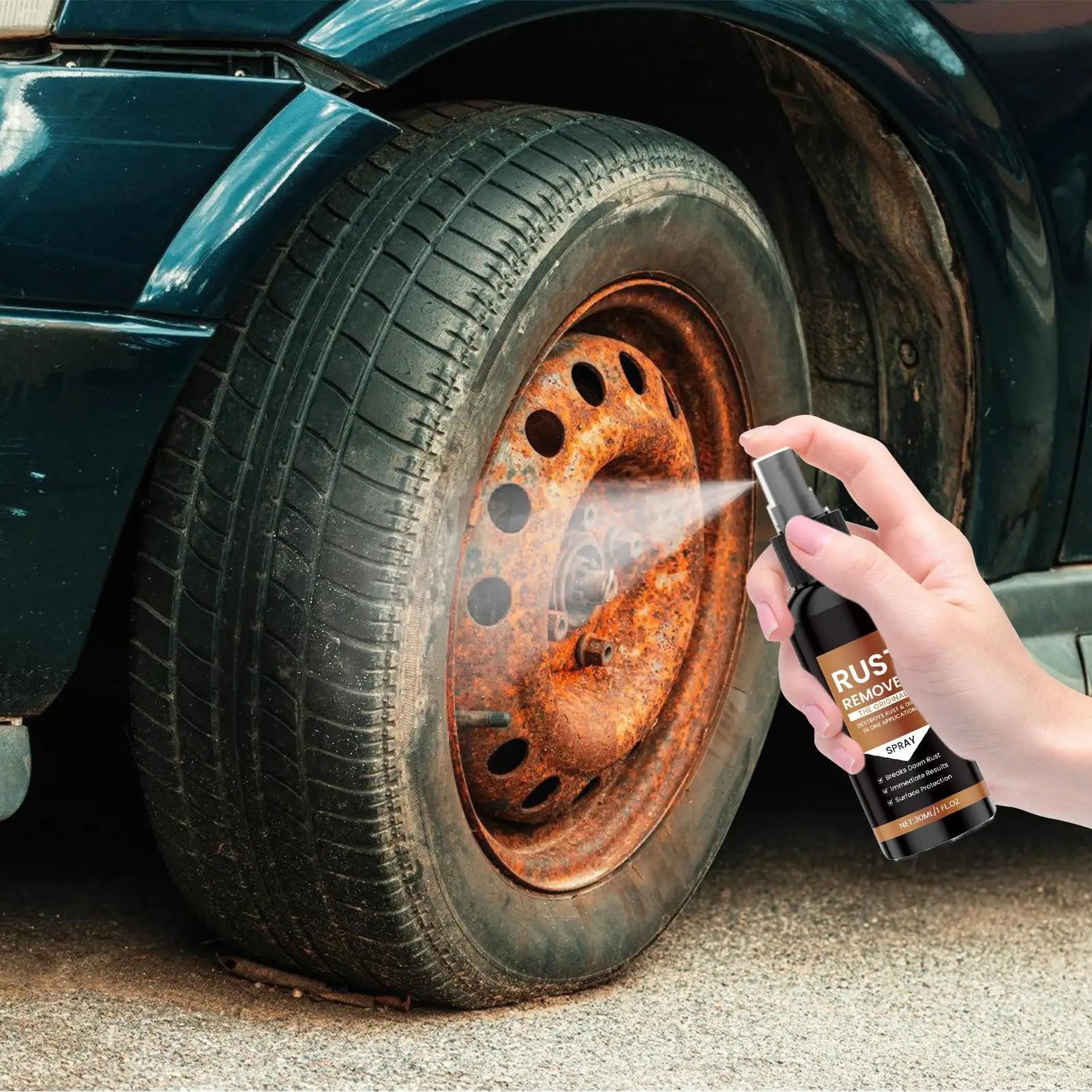 Rust Remover Spray Automotive Rust Remover Effective Concentrated 1 Fl.oz Fast-Acting Long-Lasting Cleaner for Household