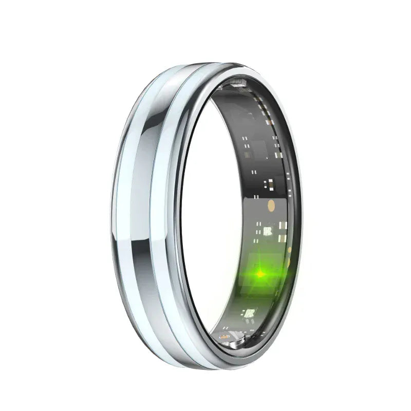 Smart Ring - Fitness Tracker with Sleep Monitor, Pedometer & 20+ Exercise Modes, IP68 Waterproof, USB Rechargeable, Stainless S