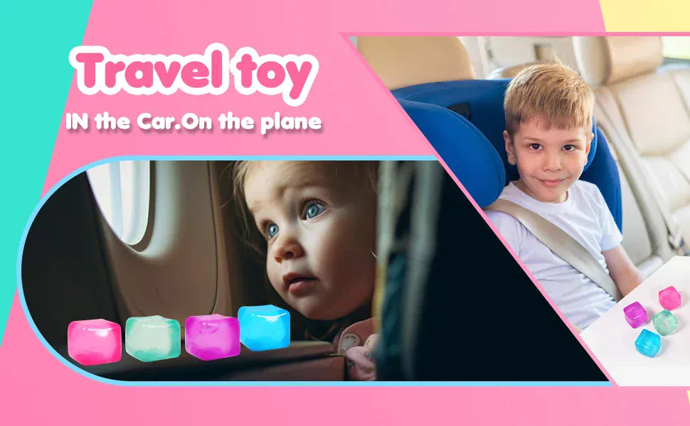 Squishy Ice Cube Stress Ball - 3 Pack Sensory Fidget Toy