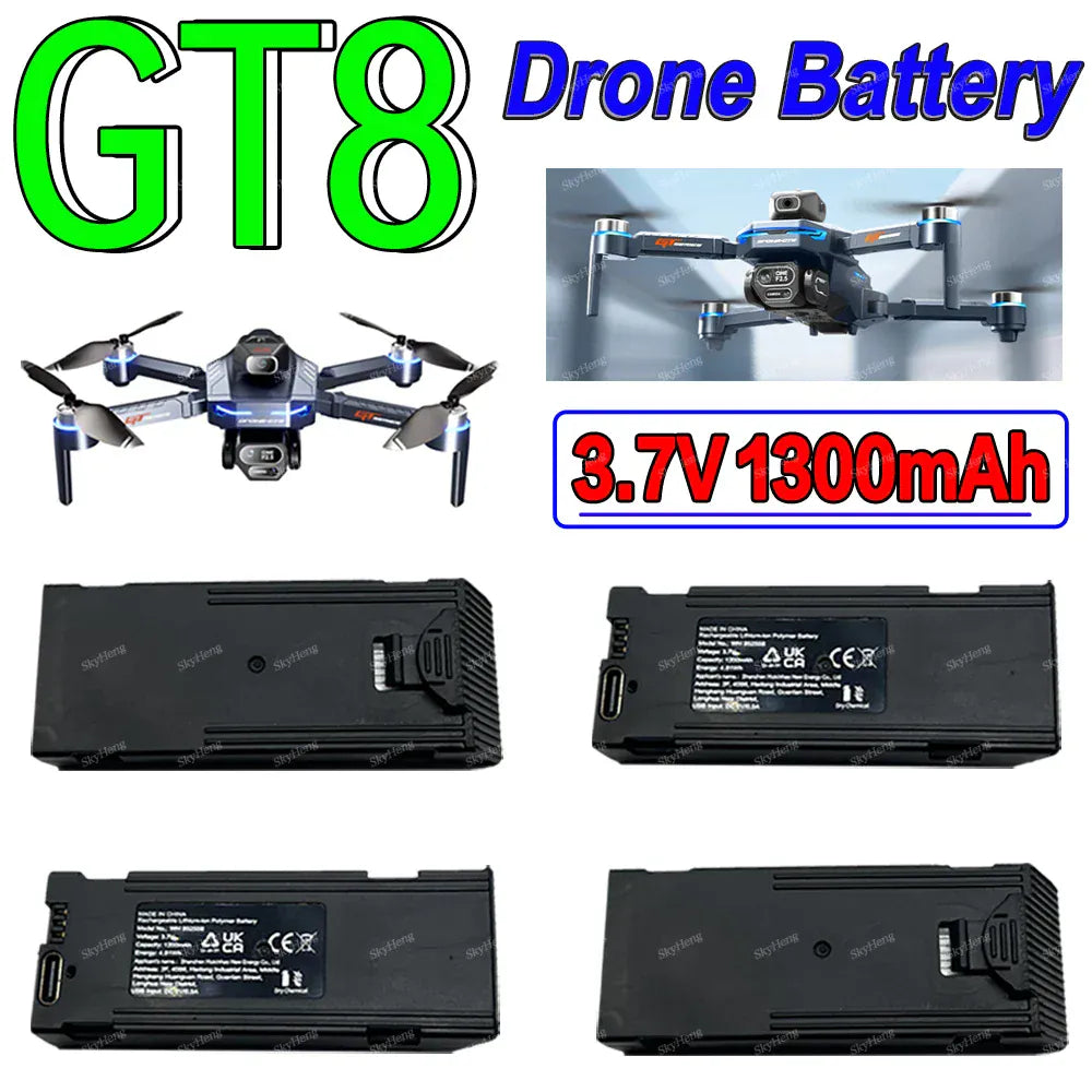Wholesale GT8 Drone Battery 3.7V 1300mAh Original Battery GT8 4K Camera Drone Spare Lipo Battery GT8 Accessories Parts