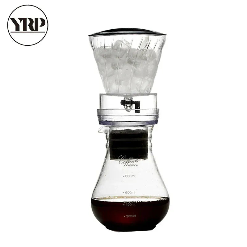 YRP Water Drip Coffee Machine New Reusable Filter Tools Glass Espresso Coffee Dripper Pot Ice Cold Brew Coffee Maker