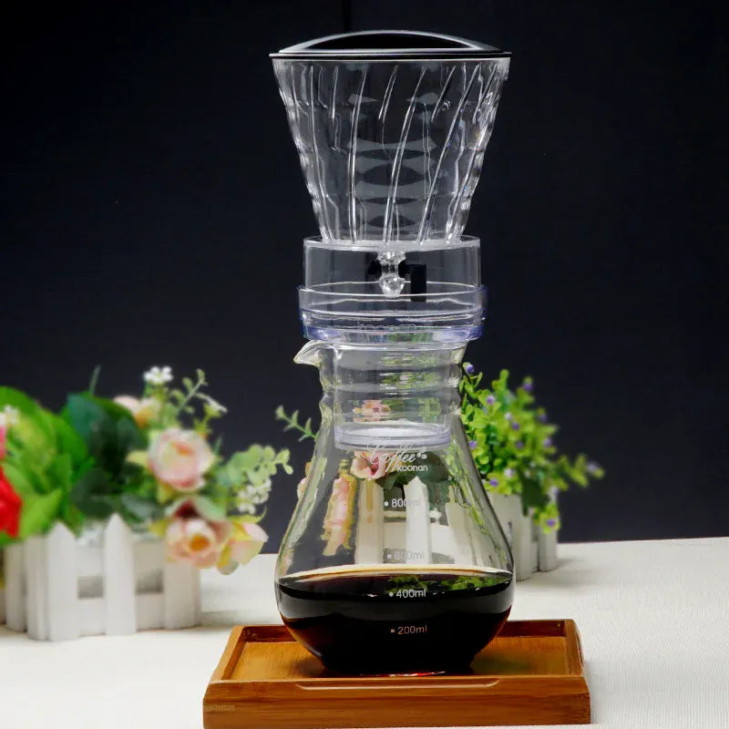 YRP Water Drip Coffee Machine New Reusable Filter Tools Glass Espresso Coffee Dripper Pot Ice Cold Brew Coffee Maker