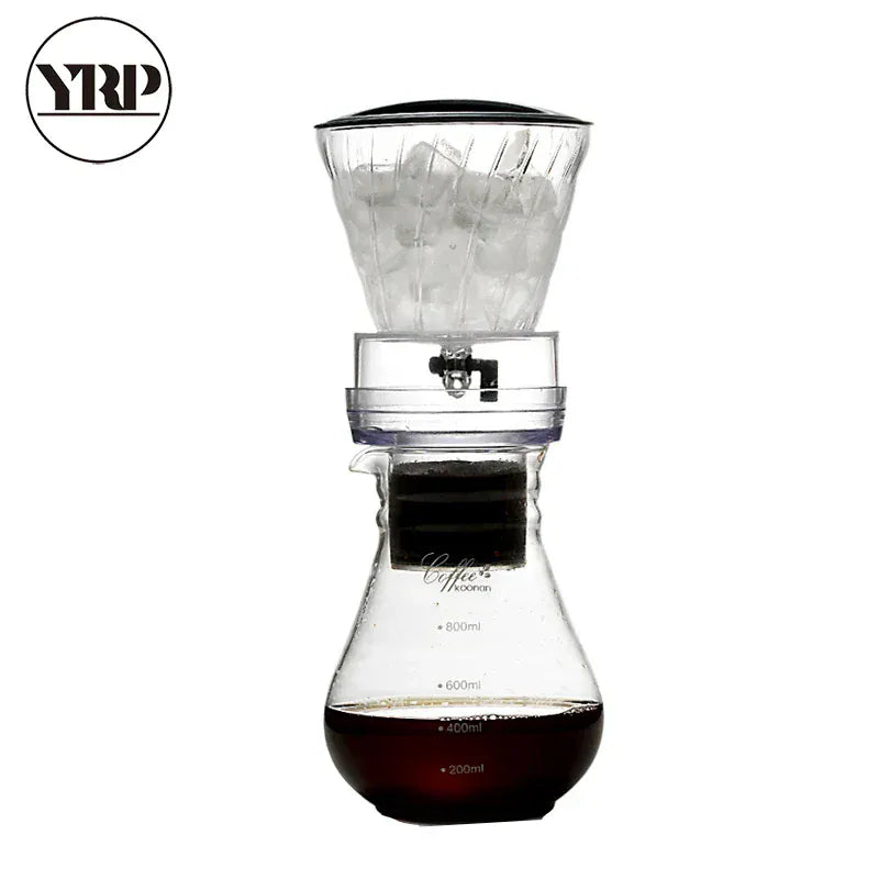 YRP Water Drip Coffee Machine New Reusable Filter Tools Glass Espresso Coffee Dripper Pot Ice Cold Brew Coffee Maker